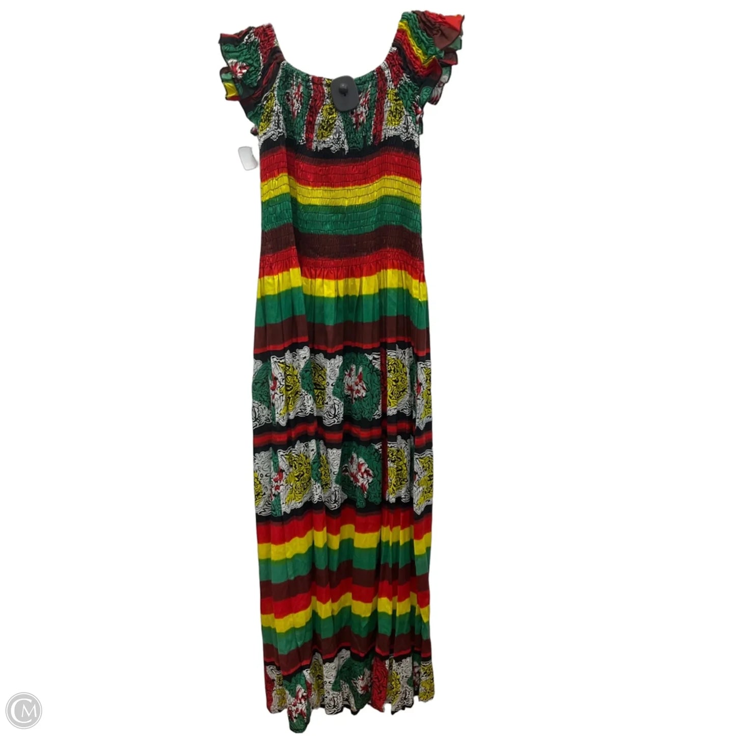 Dress Casual Maxi By Cmf In Green & Red, Size: S