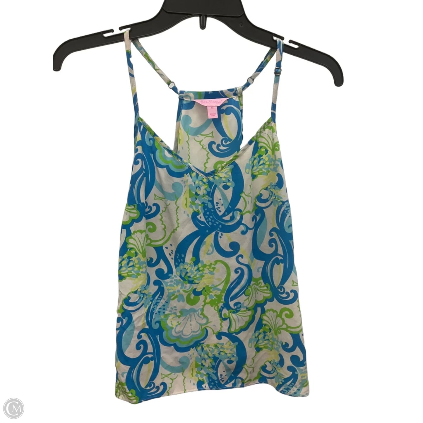 Top Sleeveless Designer By Lilly Pulitzer In Blue & White, Size: Xs