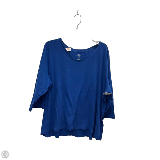 Top 3/4 Sleeve By St Johns Bay In Blue, Size: 3x