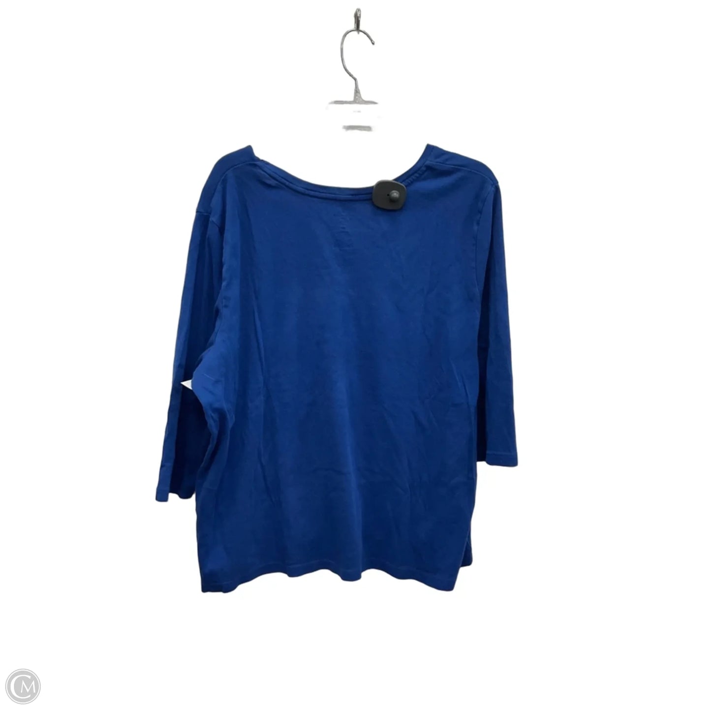 Top 3/4 Sleeve By St Johns Bay In Blue, Size: 3x