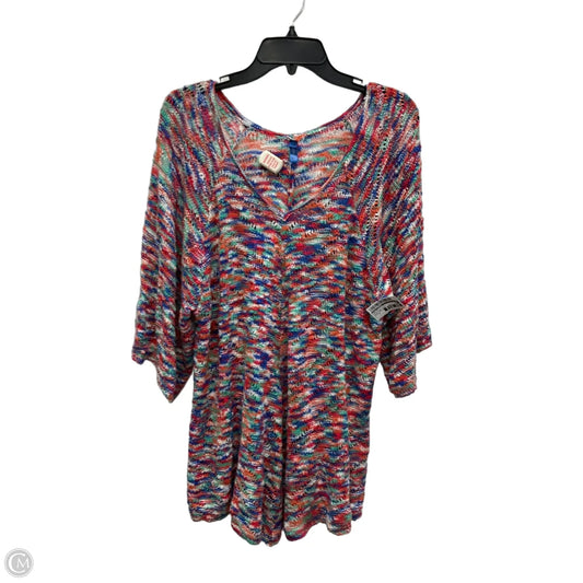 Top Short Sleeve By Falls Creek In Blue & Red, Size: 1x