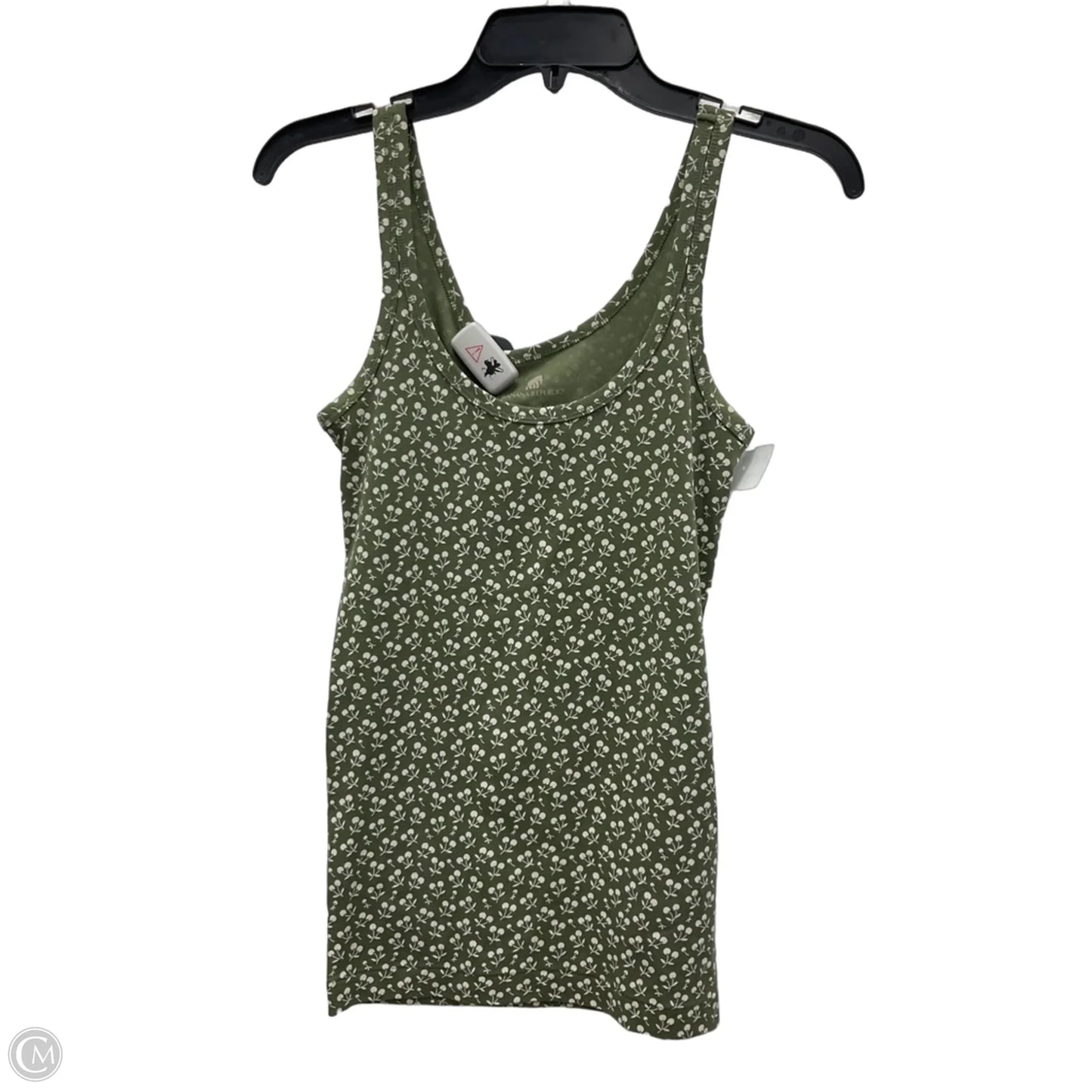 Top Sleeveless By Banana Republic In Green & White, Size: M