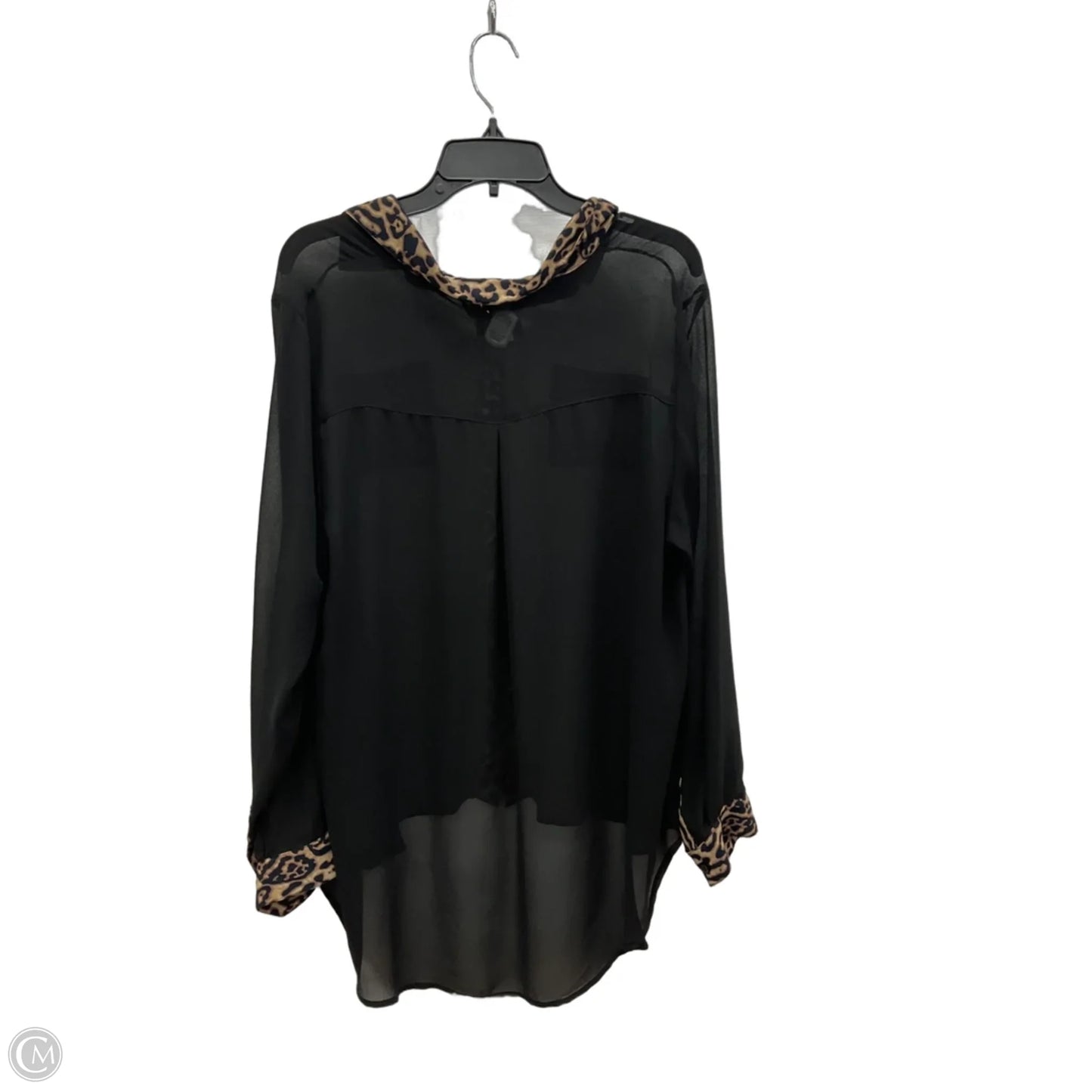 Blouse Long Sleeve By Torrid In Black & Brown, Size: 1x