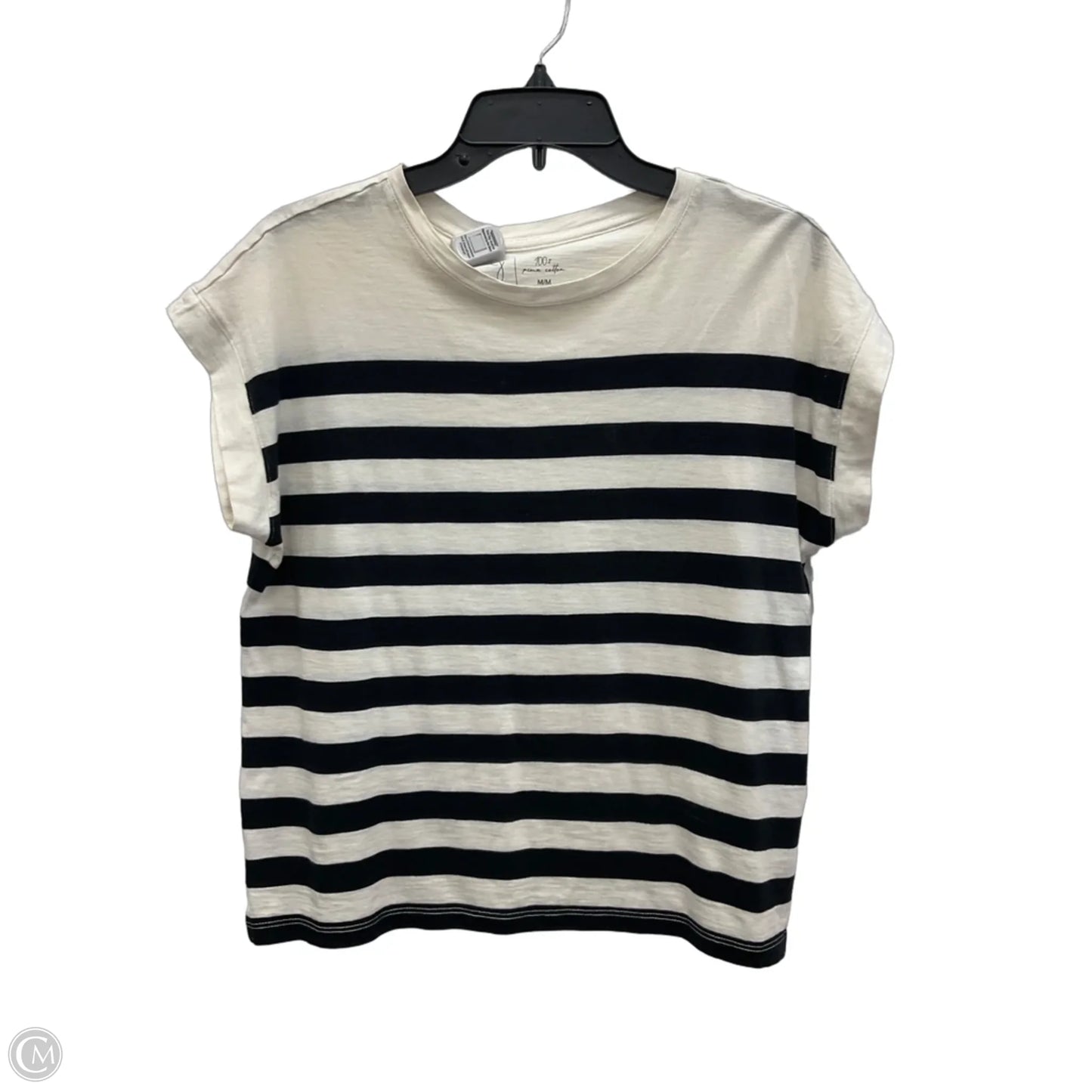 Top Short Sleeve By Joie In Black & White, Size: M