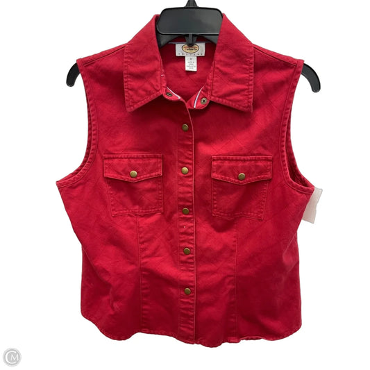 Vest Other By Talbots In Red Denim, Size: Sp