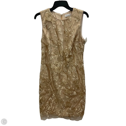 Dress Casual Short By Calvin Klein In Gold, Size: M