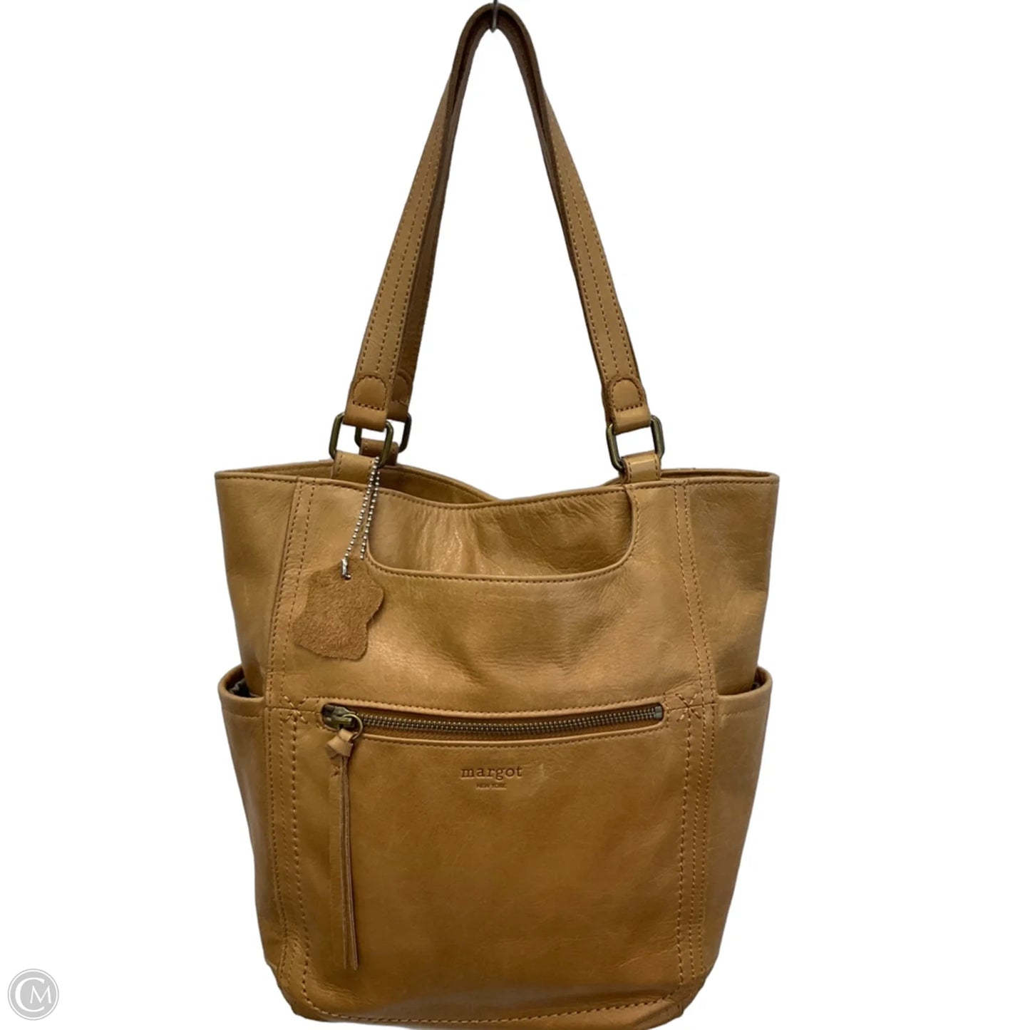 Handbag Leather By Margot, Size: Medium