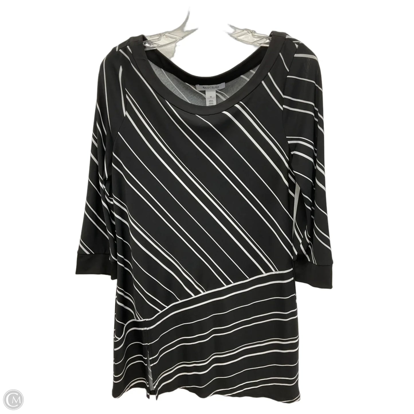 Dress Casual Midi By White House Black Market In Black & White, Size: M