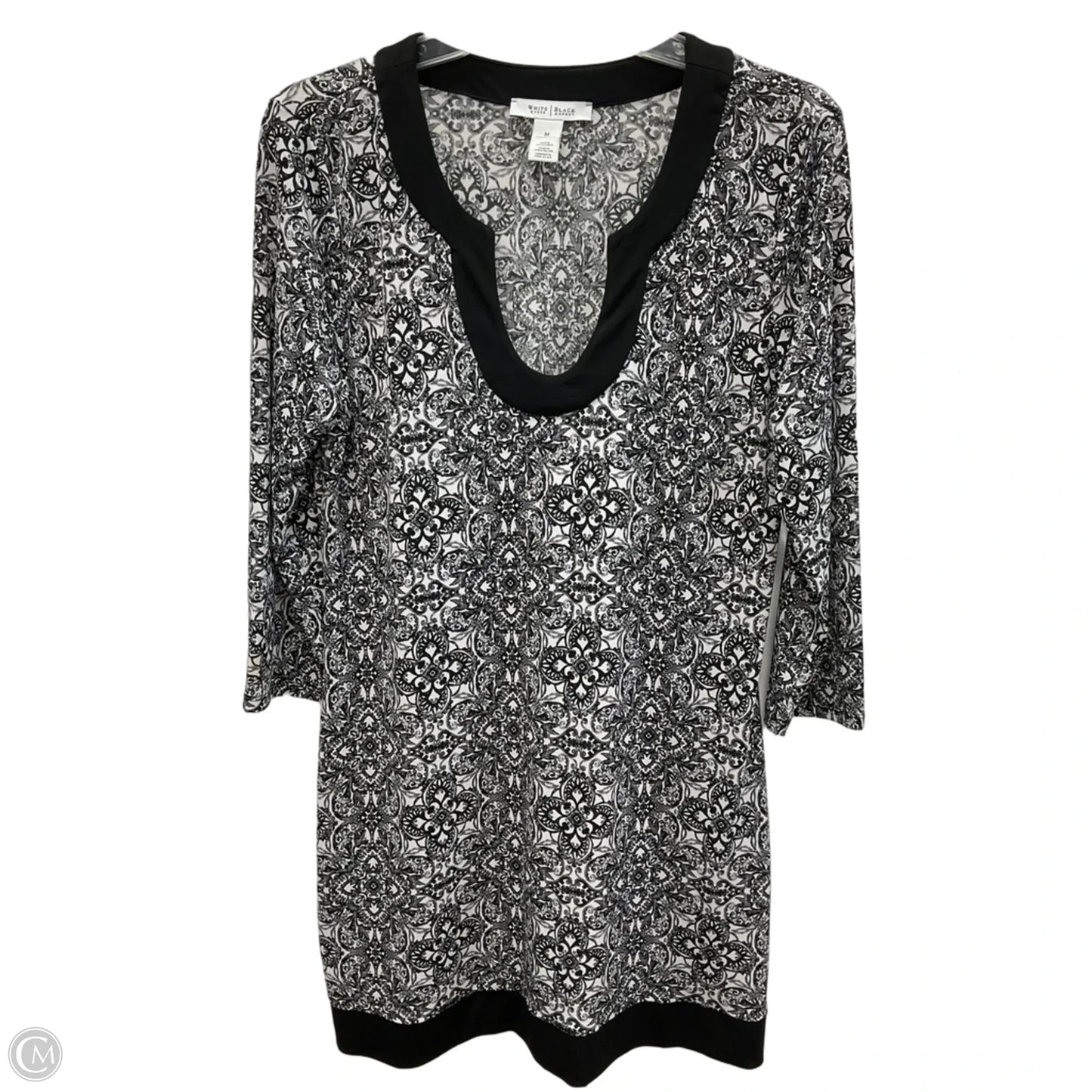 Dress Casual Midi By White House Black Market In Black & White, Size: M