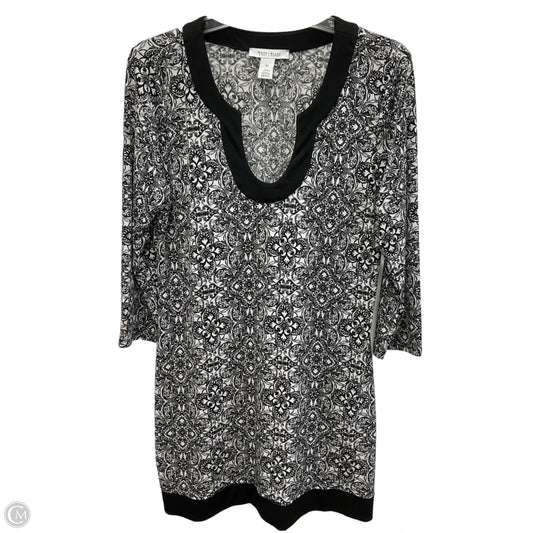 Dress Casual Midi By White House Black Market In Black & White, Size: M