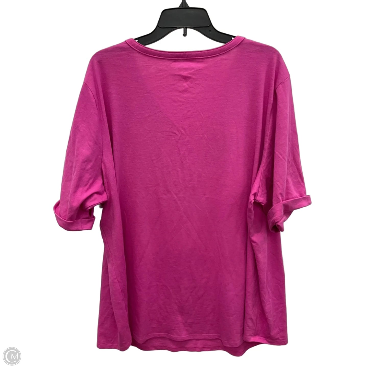 Top Short Sleeve Basic By Croft And Barrow In Pink, Size: 3x