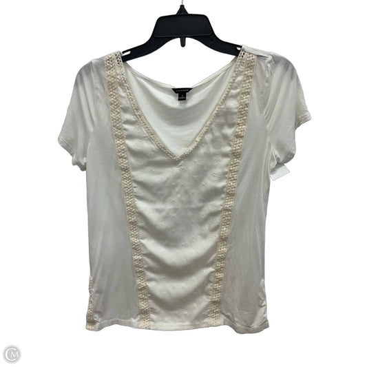 Top Short Sleeve By Ann Taylor In White, Size: S