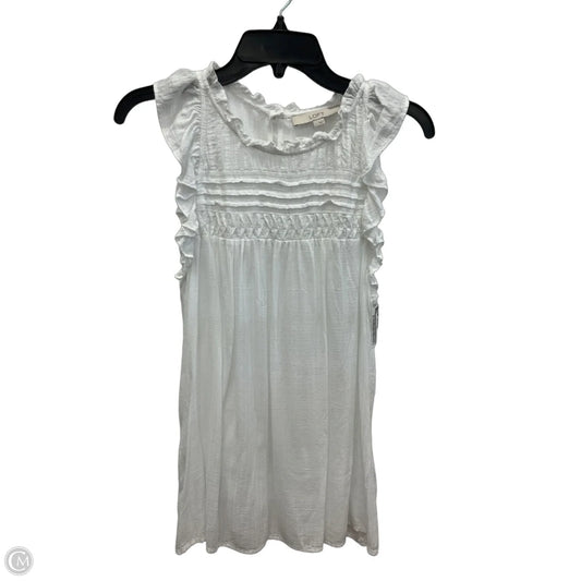 Top Sleeveless By Loft In White, Size: L