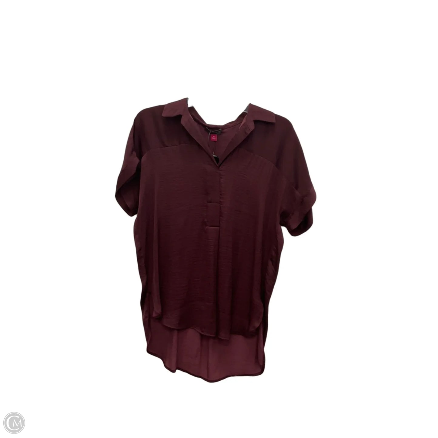 Top Short Sleeve By Vince Camuto In Maroon, Size: Xs