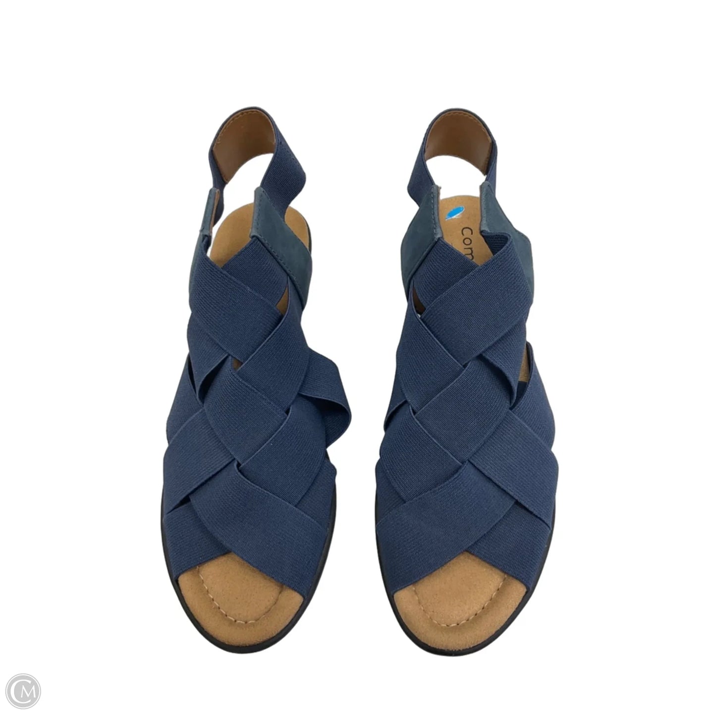 Sandals Heels Block By Comfortiva In Blue & Tan, Size: 7