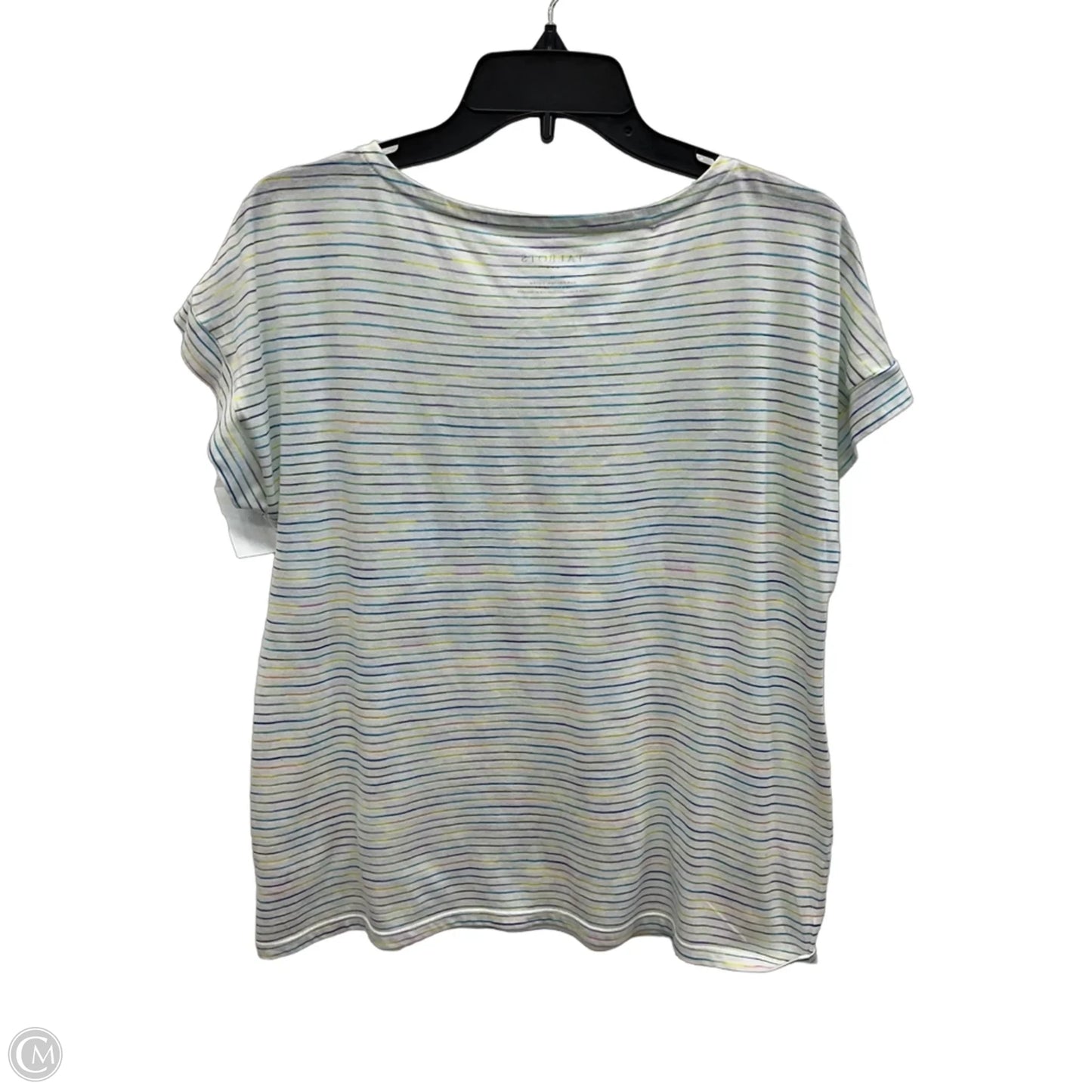 Top Short Sleeve By Talbots In Blue & White, Size: M