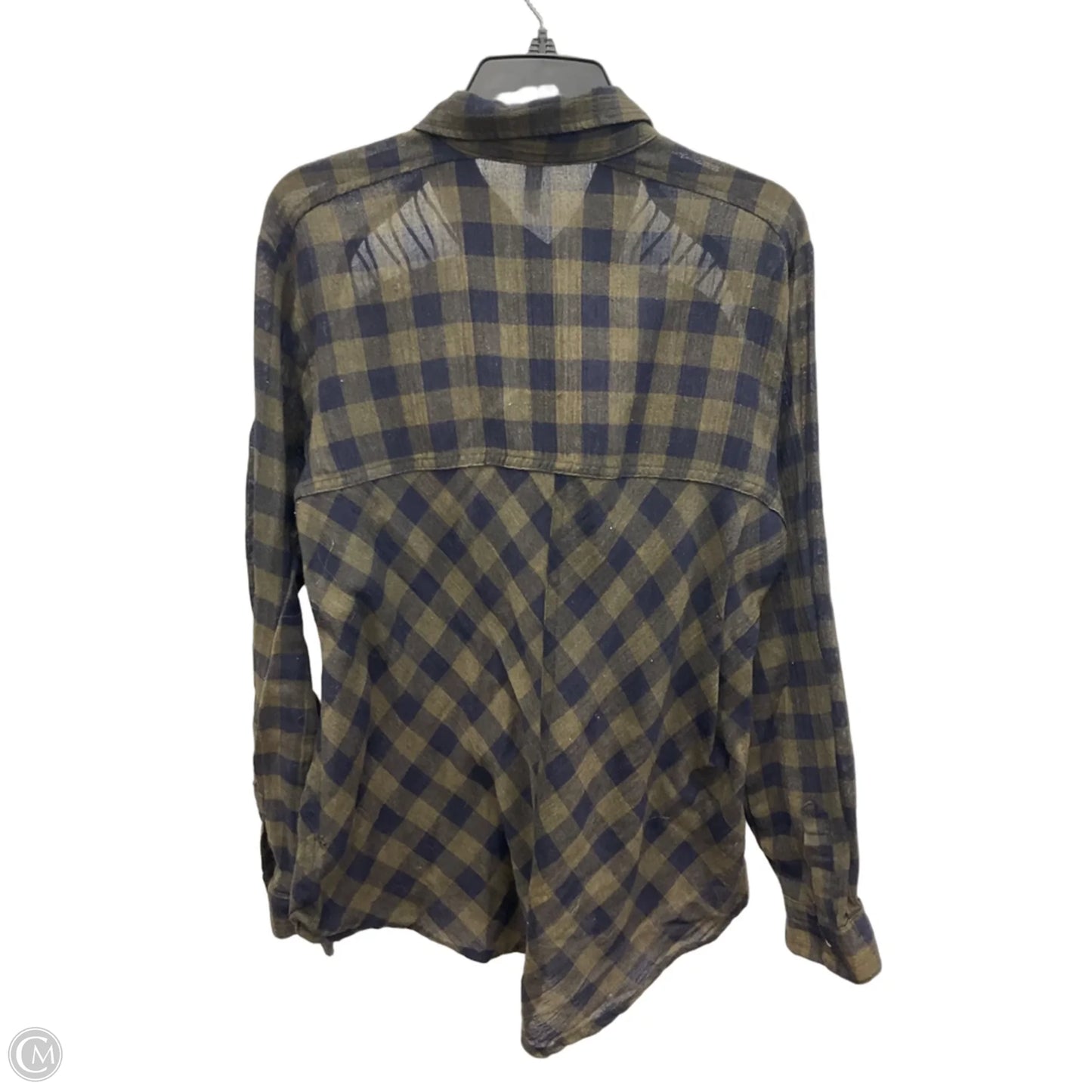 Blouse Long Sleeve By Free People In Blue & Green, Size: M