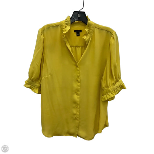 Top Short Sleeve By Ann Taylor In Yellow, Size: L