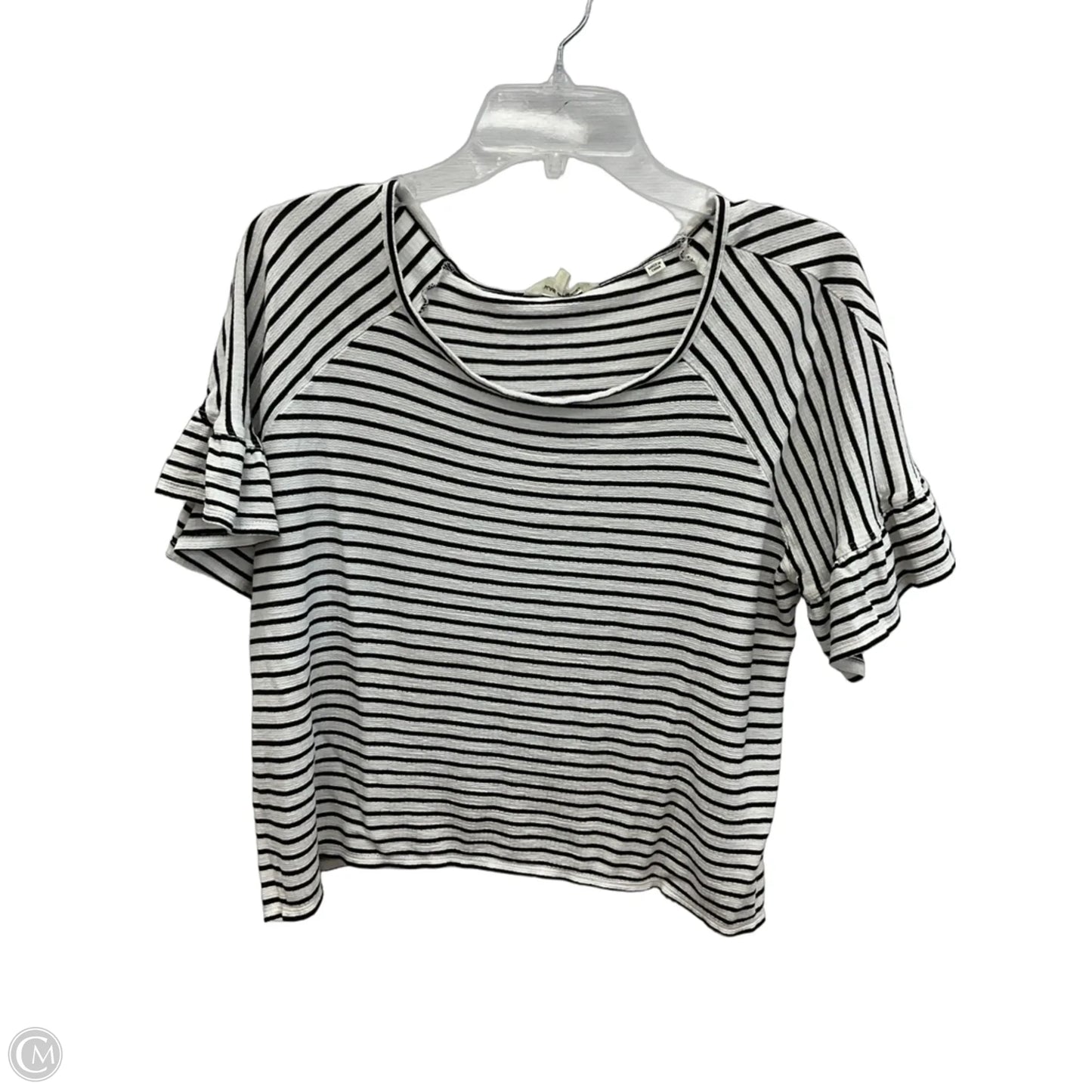 Top Short Sleeve By Max Studio In Black & White, Size: Xl