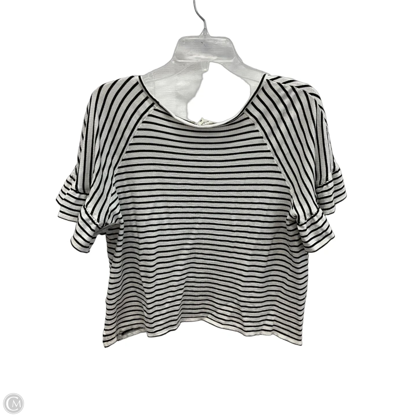 Top Short Sleeve By Max Studio In Black & White, Size: Xl