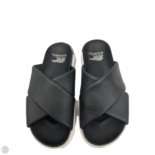 Sandals Flats By Sorel In Black & White, Size: 6.5