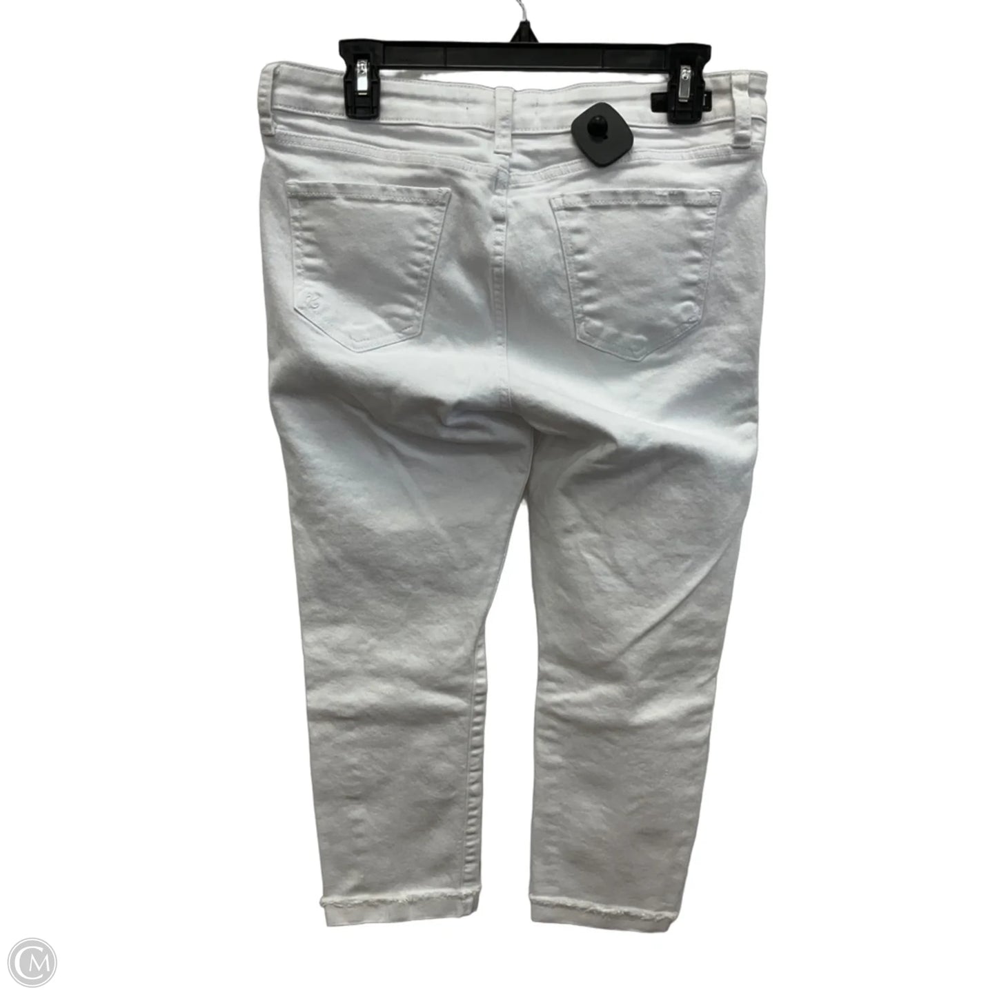 Jeans Cropped By Kut In White Denim, Size: 10
