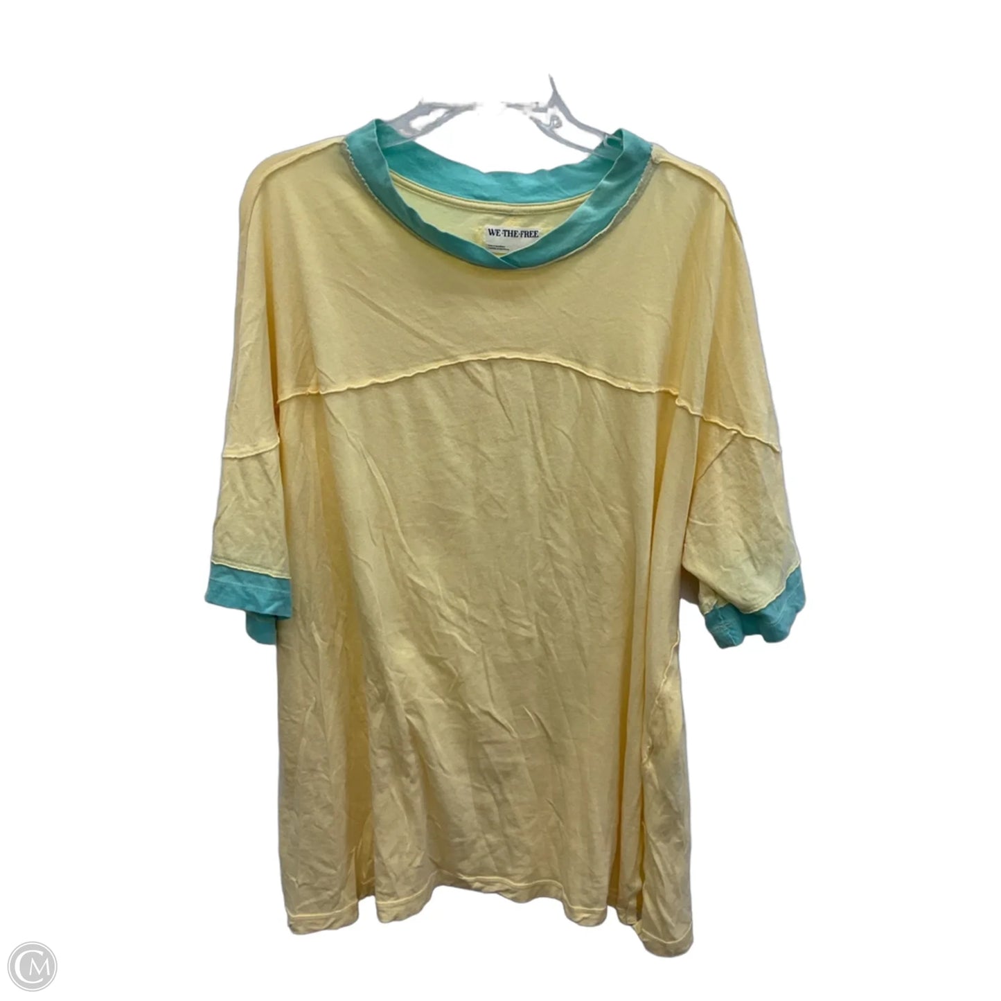 Top Short Sleeve By We The Free In Blue & Yellow, Size: Xl