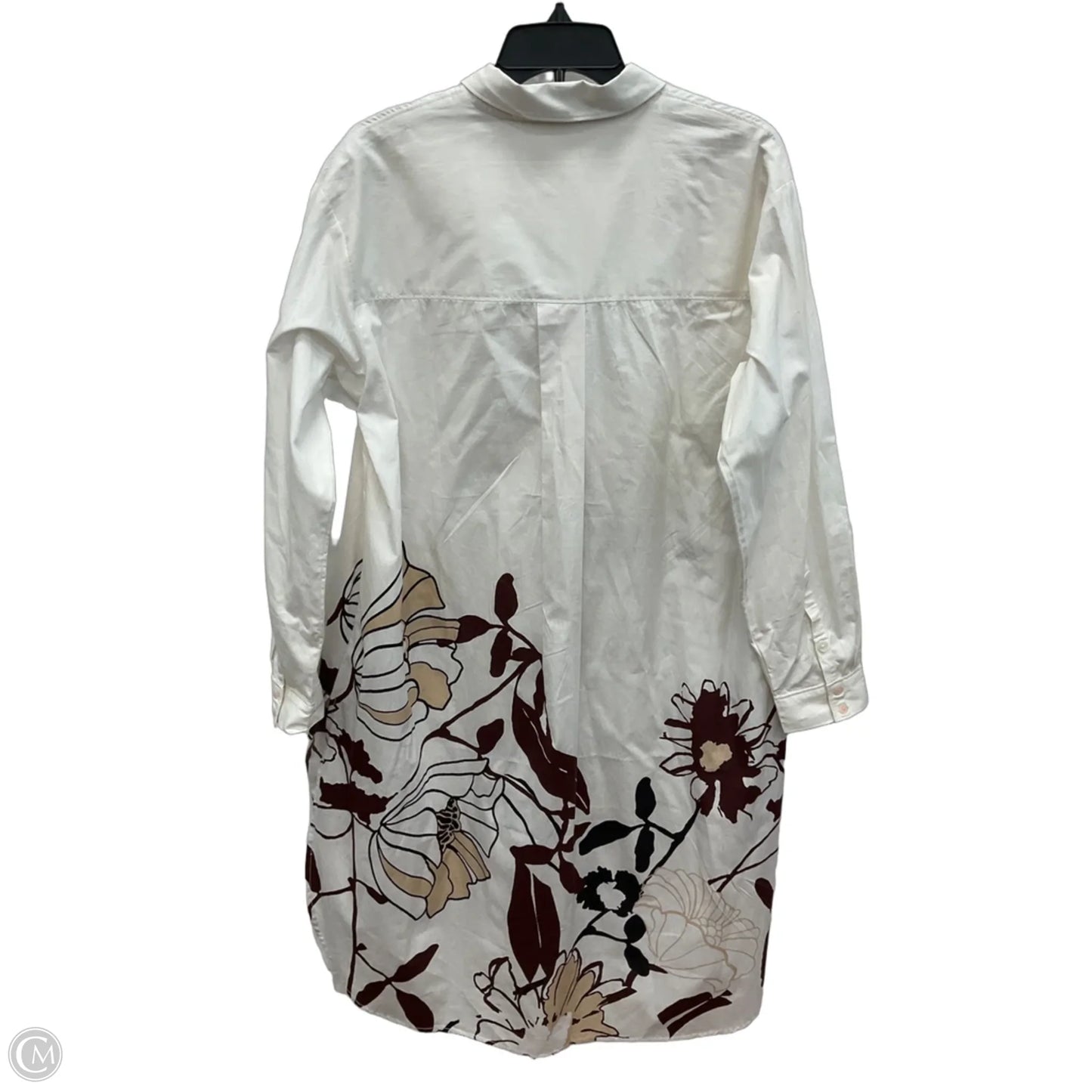 Dress Casual Midi By Anthropologie In Brown & White, Size: M