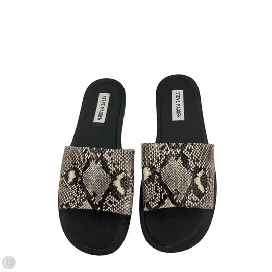 Sandals Flats By Steve Madden In Animal Print, Size: 7.5