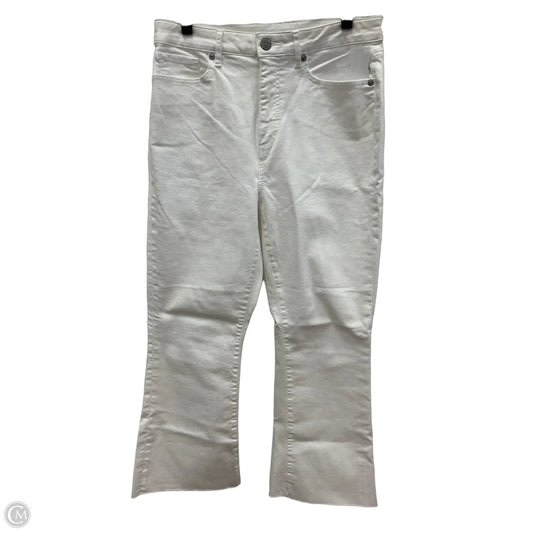 Jeans Cropped By Loft In White Denim, Size: 8