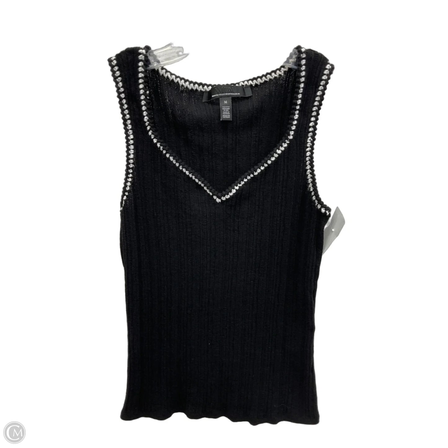 Top Sleeveless Basic By White House Black Market In Black & White, Size: M