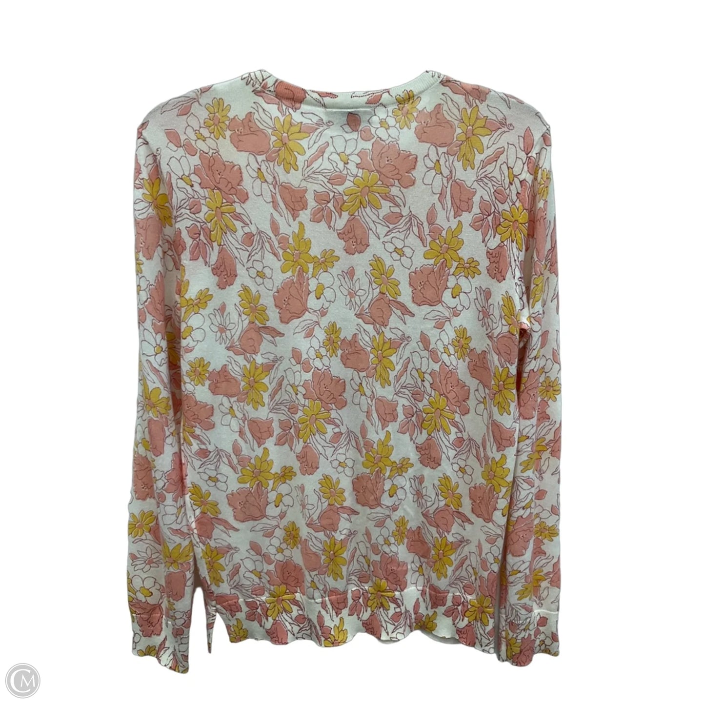 Cardigan By Loft In Pink & Yellow, Size: M