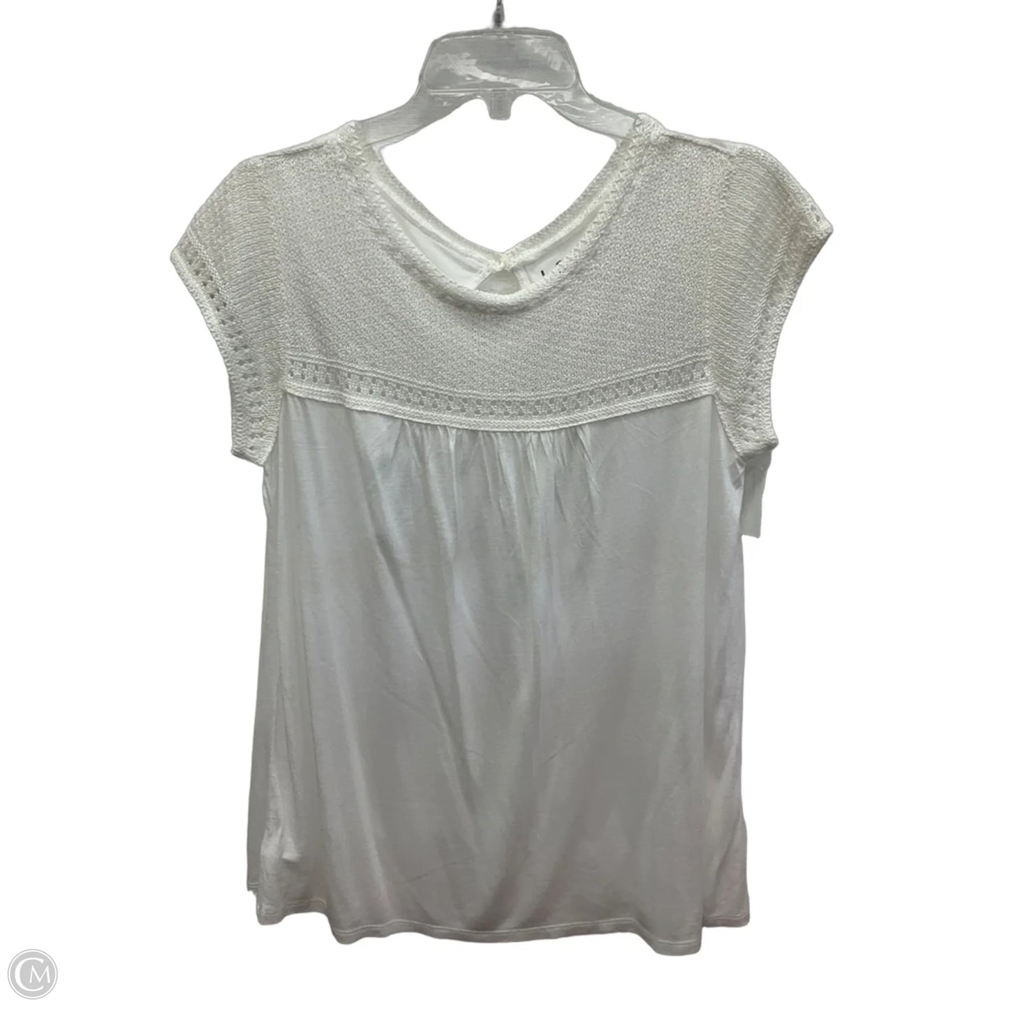 Top Short Sleeve By Loft In White, Size: M