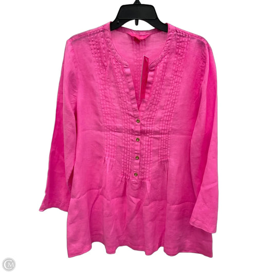 Top Long Sleeve Designer By Lilly Pulitzer In Pink, Size: L