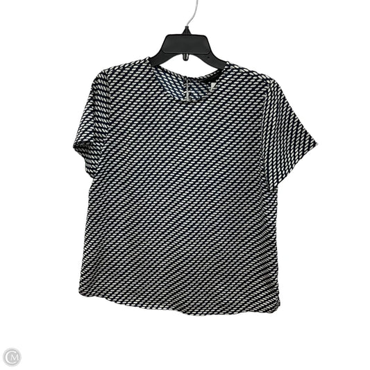 Top Short Sleeve By Banana Republic In Blue & White, Size: M