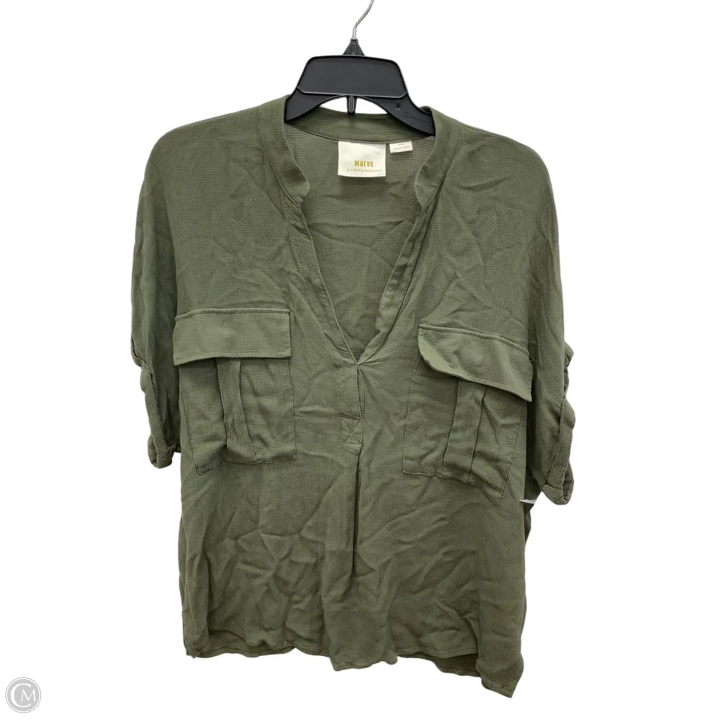 Top Short Sleeve By Maeve In Green, Size: L