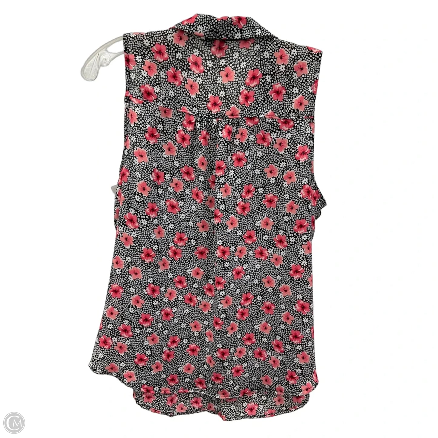 Top Sleeveless By Elle In Black & Pink, Size: M