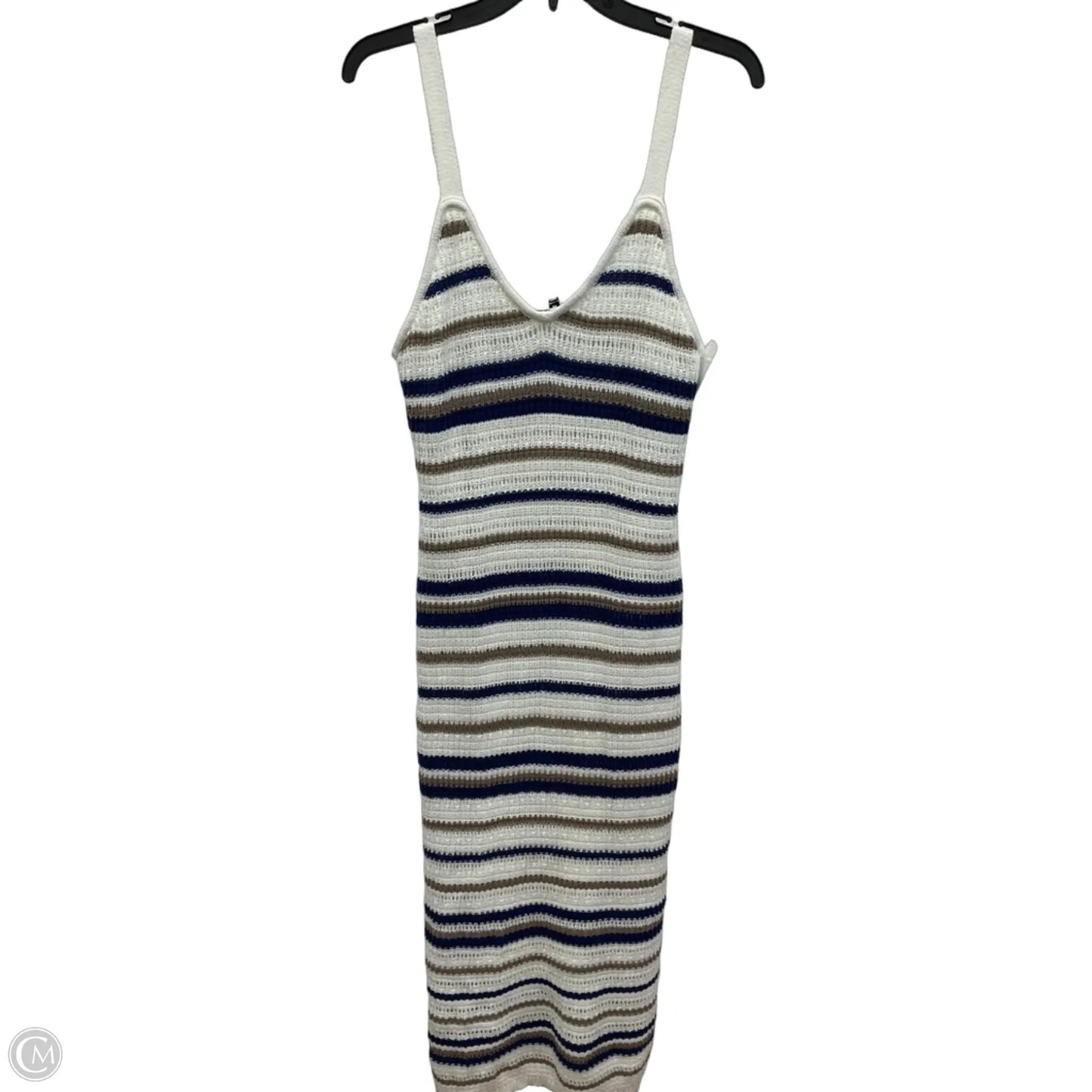 Dress Casual Maxi By Freshman In Blue & White, Size: Xl