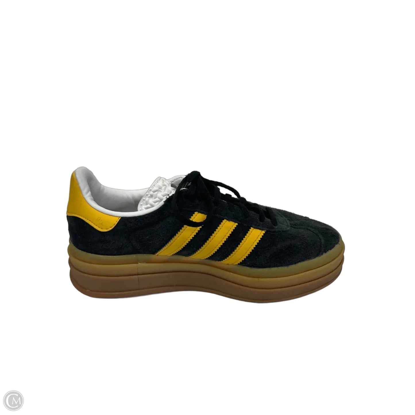 Shoes Sneakers By Adidas In Black & Yellow, Size: 7
