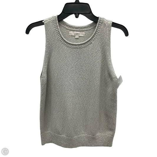 Top Sleeveless By Loft In Grey, Size: M