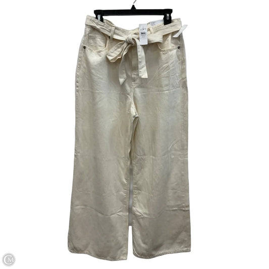 Jeans Wide Leg By Loft In White Denim, Size: 10