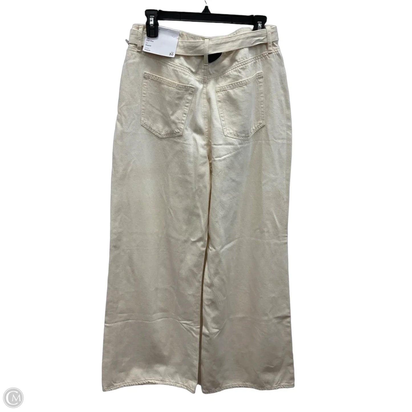 Jeans Wide Leg By Loft In White Denim, Size: 10