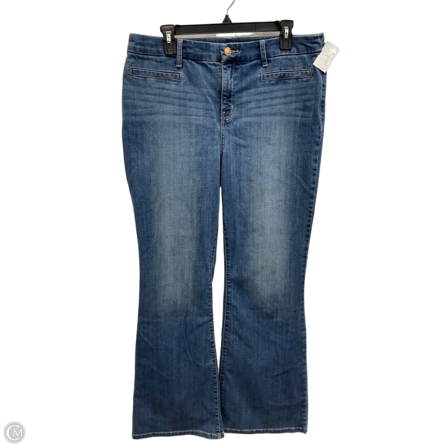 Jeans Flared By Chicos In Blue Denim, Size: 12
