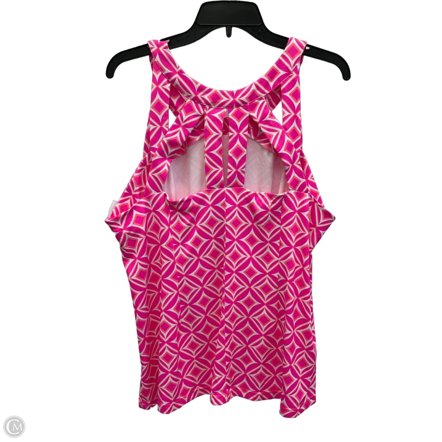 Top Sleeveless By Lulu B In Pink & White, Size: 1x