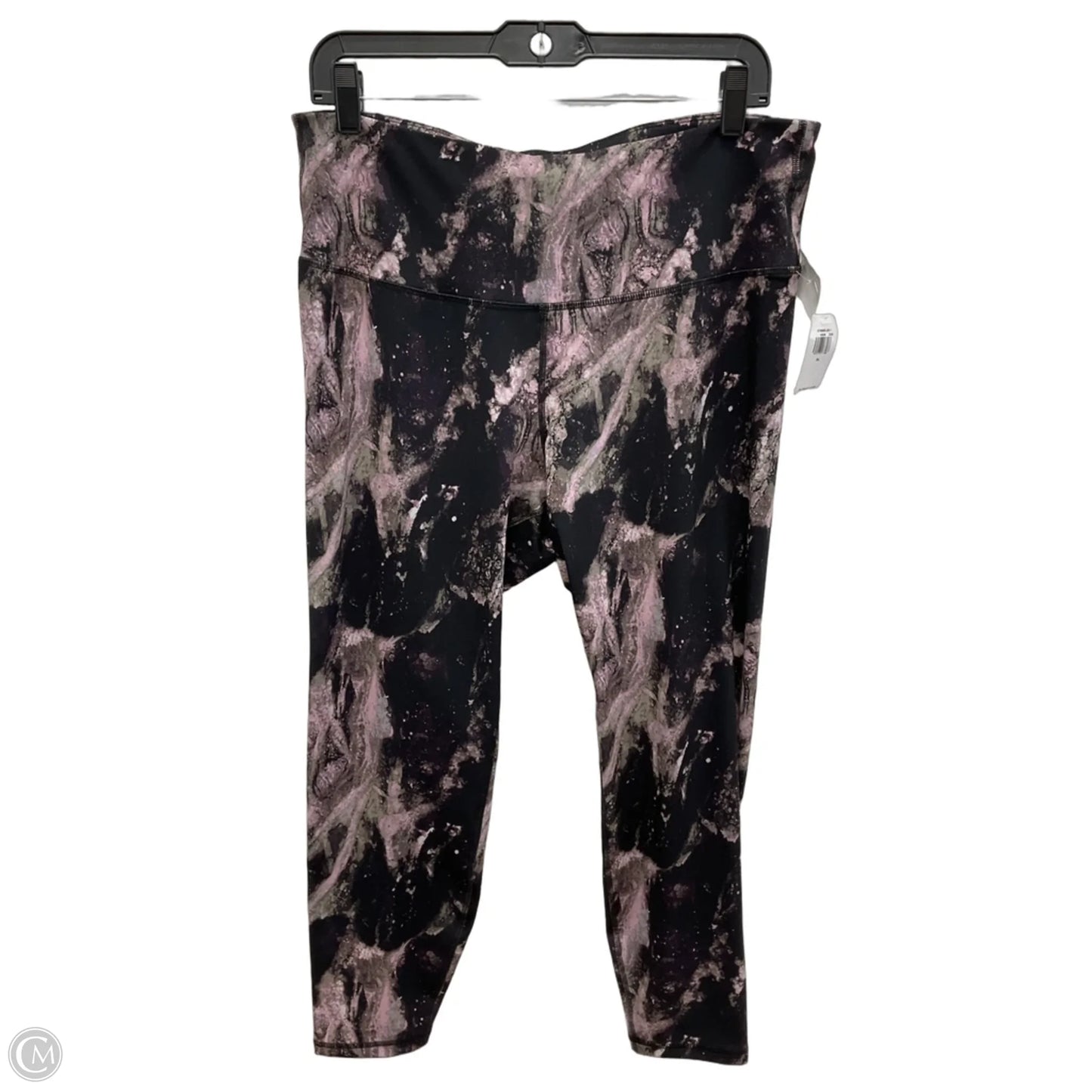 Athletic Leggings By Old Navy In Black & Purple, Size: Xl