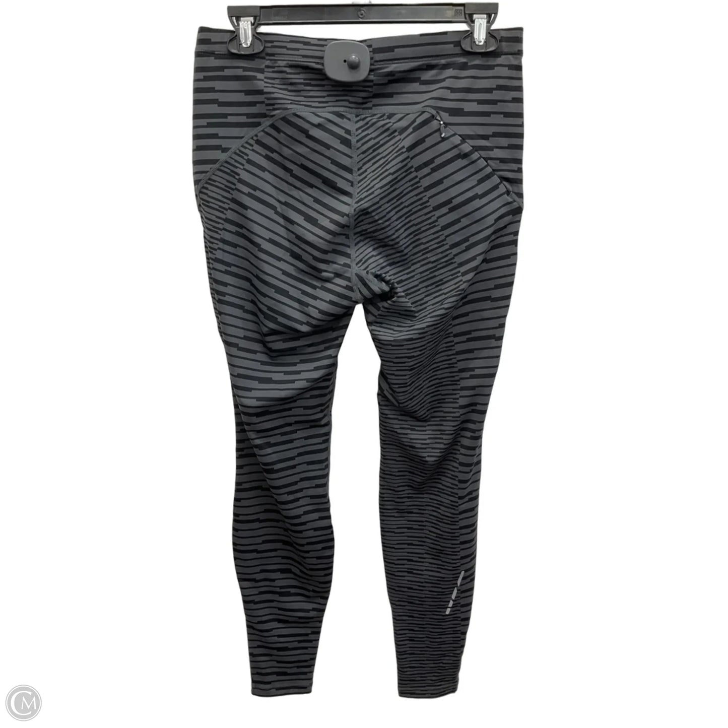 Athletic Leggings By Asics In Black & Grey, Size: L