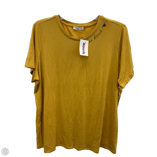 Top Short Sleeve Basic By Cmf In Yellow, Size: 1x