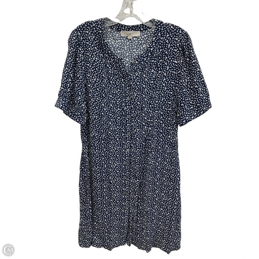 Dress Casual Midi By Loft In Blue & White, Size: Xl