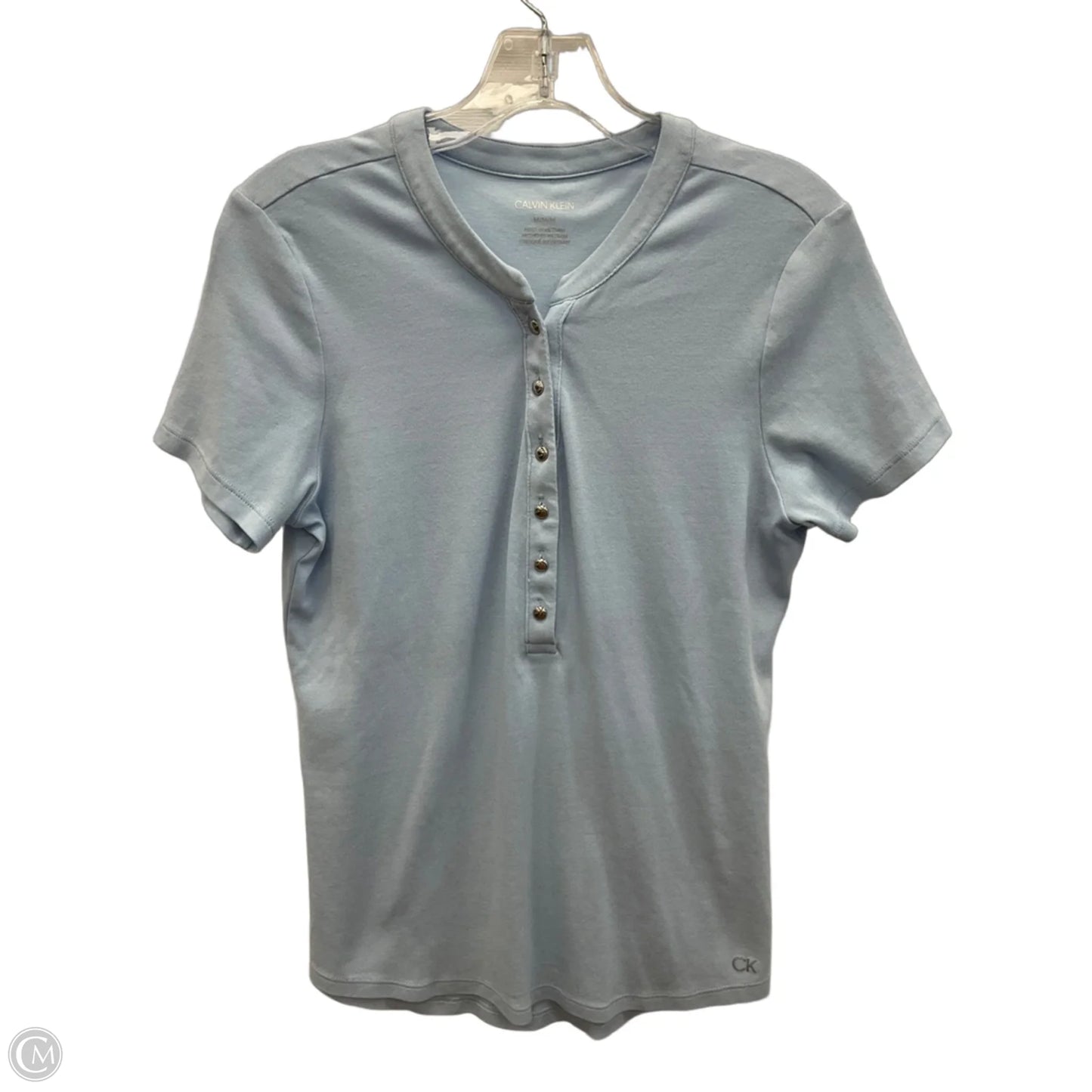 Top Short Sleeve Basic By Calvin Klein In Blue, Size: M