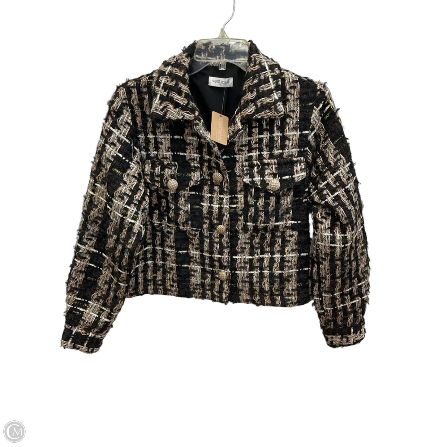 Blazer By Vestique In Black & Brown, Size: S